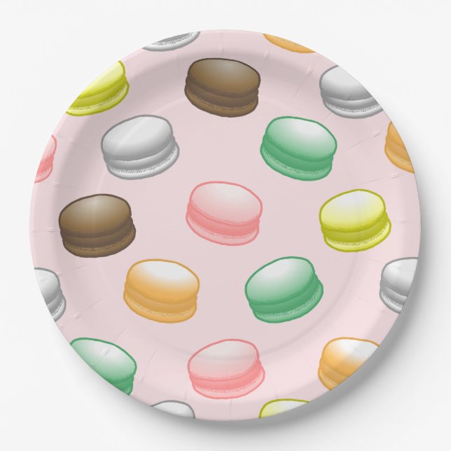 Macarons Sweet 16 Party Paper Plate (Front)