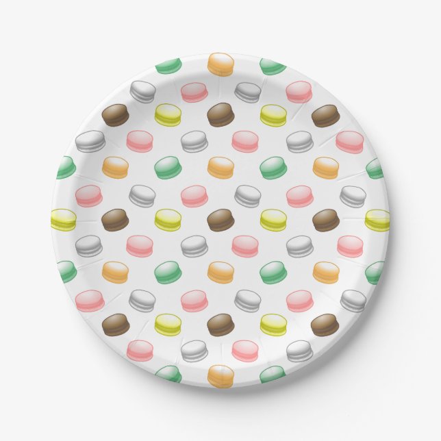 Macarons Sweet 16 Party Paper Plate (Front)
