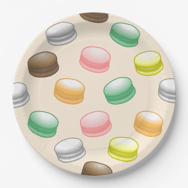 Macarons Sweet 16 Party Paper Plate (Front)