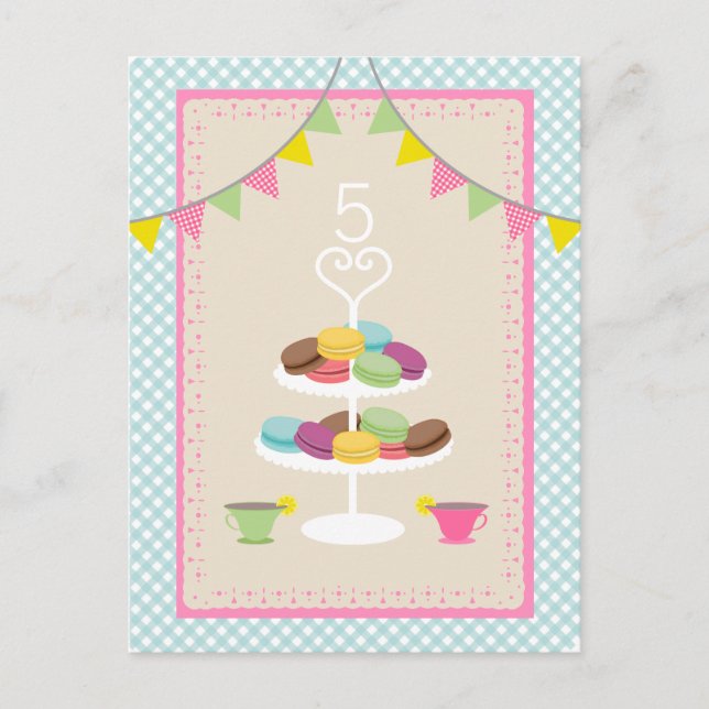Macarons + Tea Party Invitation (Devant)