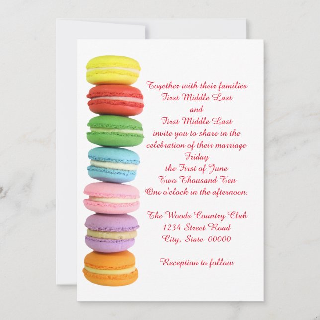 Macarons Wedding Invitations (Front)