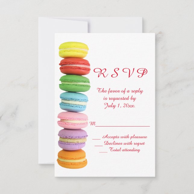 Macarons Wedding RSVP Card (Front)