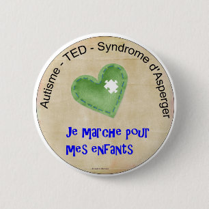 Macaroon I walk for my children 2 Inch Round Button