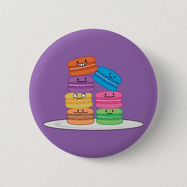 Macaroon Macaroons Cookie French sweet dessert 2 Inch Round Button (Front)