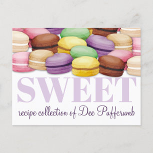 Macaroon meringue cookies baking recipe card
