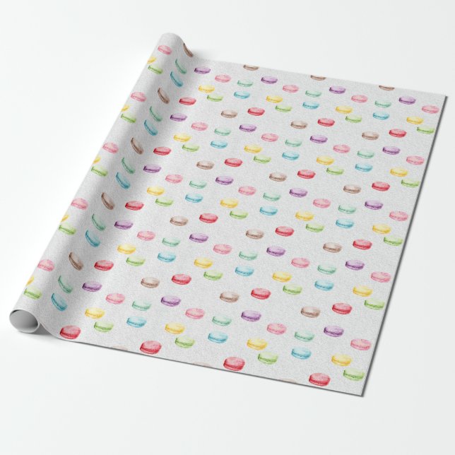 Macaroons for Dessert Colourful Gift Wrapping Pape Paper (Unrolled)