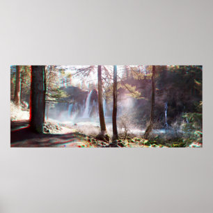 MacArthur Burney Falls 3D Anaglyph Panorama Poster