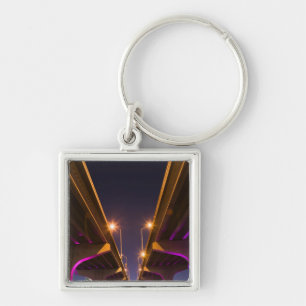 MacArthur Causeway seen from underneath at dusk Keychain