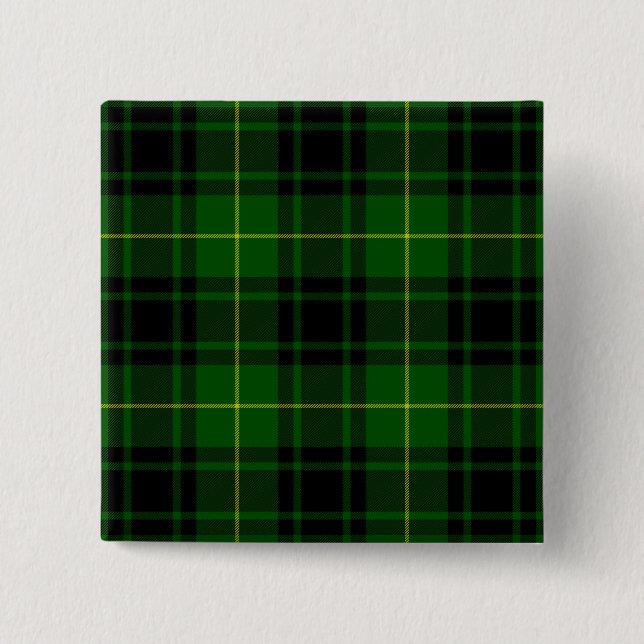 MacArthur tartan green plaid 2 Inch Square Button (Front)