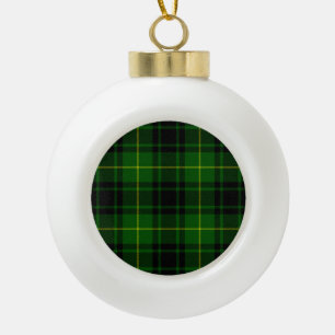 MacArthur tartan green plaid Ceramic Ball Christmas Ornament