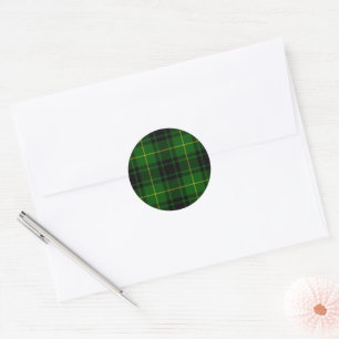 MacArthur tartan green plaid Classic Round Sticker