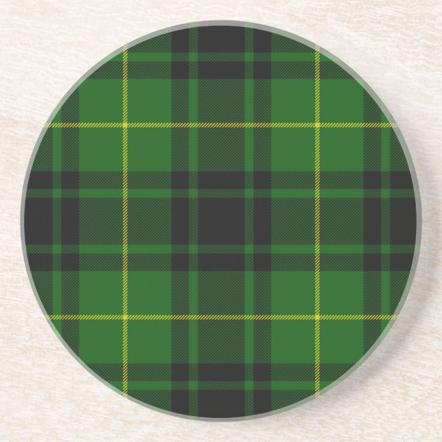 MacArthur tartan green plaid Coaster (Front)