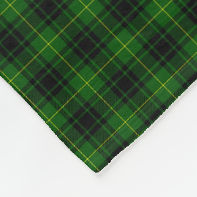 MacArthur tartan green plaid Fleece Blanket (Corner)