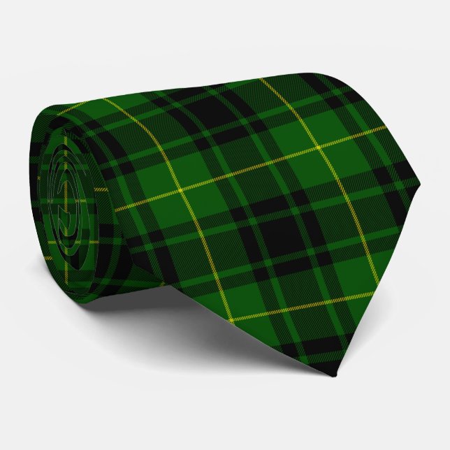 MacArthur tartan green plaid Tie (Rolled)