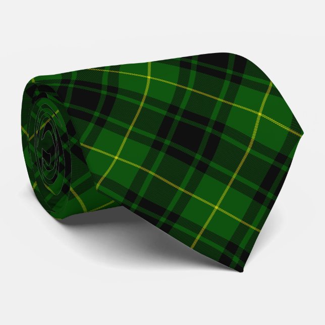 MacArthur tartan green plaid Tie (Rolled)