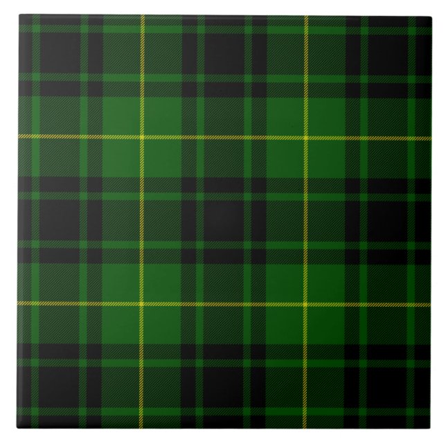 MacArthur tartan green plaid Tile (Front)