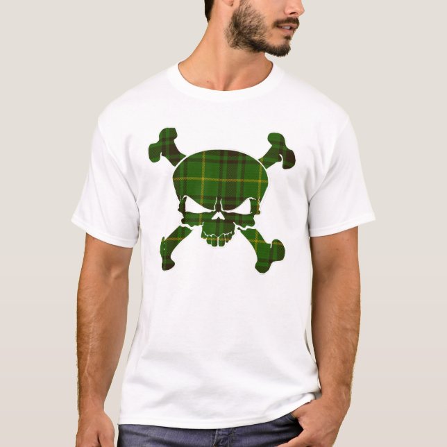 MacArthur Tartan Skull No Banner T-Shirt (Front)