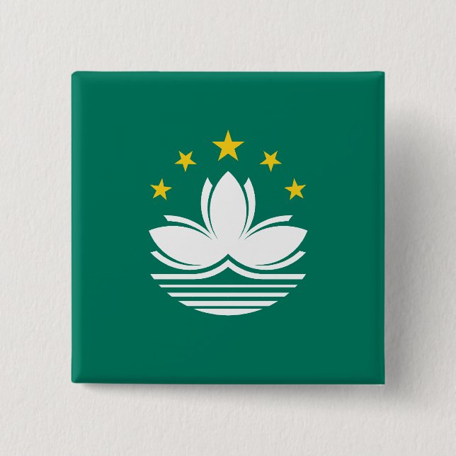Macau, China 2 Inch Square Button (Front)