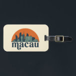 Macau China Retro City Skyline Cityscape Art Luggage Tag<br><div class="desc">Vintage and retro city design with beautiful skyline, tourist attraction and cityscape art. Cool skyscraper and building silhouette illustration merchandise for tourist and traveller. Perfect as souvenir to bring back home when travelling. Save the memory of your travel and vacation with family and friends. Background colour can be customized to...</div>
