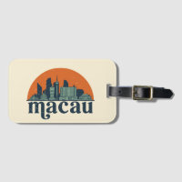 Macau China Retro City Skyline Cityscape Art