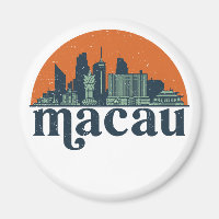 Macau China Vintage City Skyline Cityscape Art