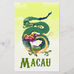 Macau China Vintage style travel poster Stationery