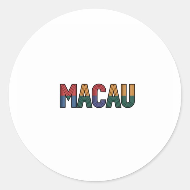 Macau Classic Round Sticker (Front)