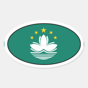 Macau Flag Oval Sticker