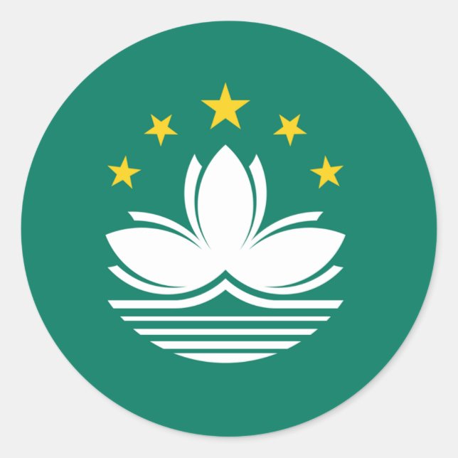Macau Flag Round Sticker (Front)