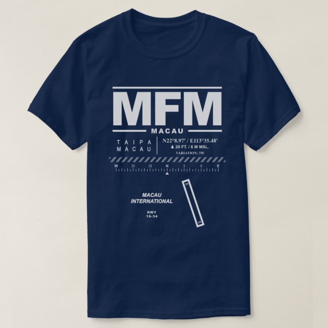 Macau International Airport MFM T-Shirt (Design Front)