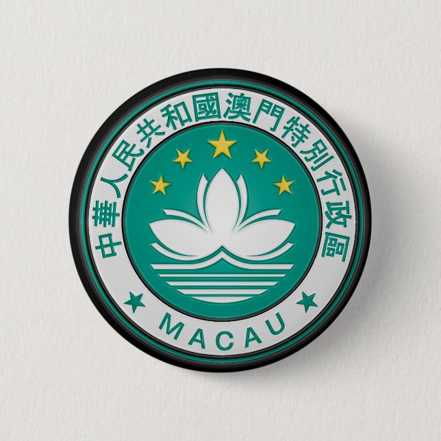 Macau Round Emblem 2 Inch Round Button (Front)