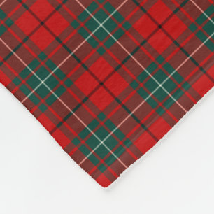 MacAulay Clan Red and Green Tartan Fleece Blanket