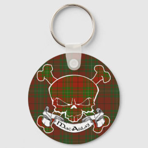 MacAulay Tartan Skull Keychain