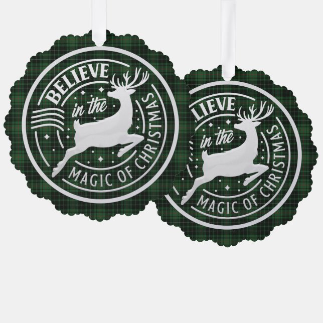 MacAuley Hunting Ancient Scottish Tartan Christmas Ornament Card (Front/Back)