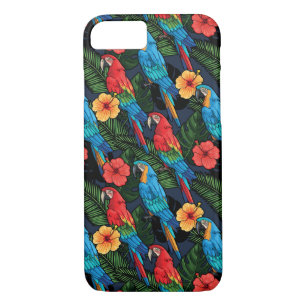 Macaw And Hibiscus Pattern iPhone 8/7 Case
