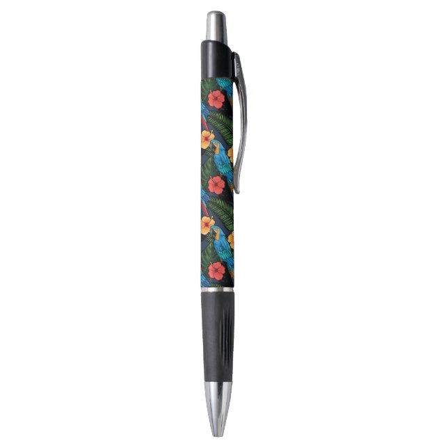 Macaw And Hibiscus Pattern Pen (Bottom (Vertical))