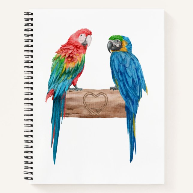 Macaw Bird Parrot Lover Watercolor Notebook (Front)