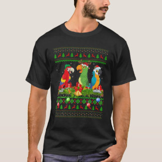 Macaw Birds Lover Xmas Lighting Santa Ugly Macaw C T-Shirt