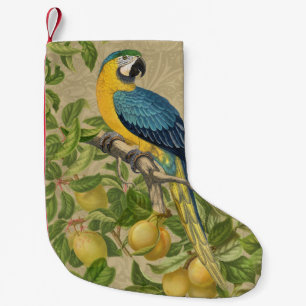 Macaw Blue Yellow Tropical Jungle Antique Small Christmas Stocking