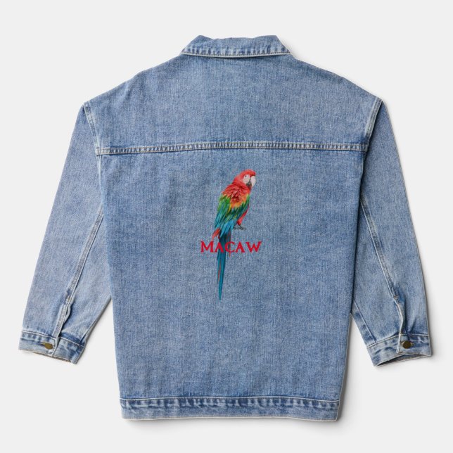 Macaw Design Denim Jacket (Back)