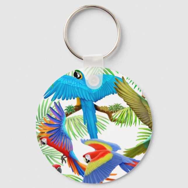 Macaw Jungle Keychain (Front)