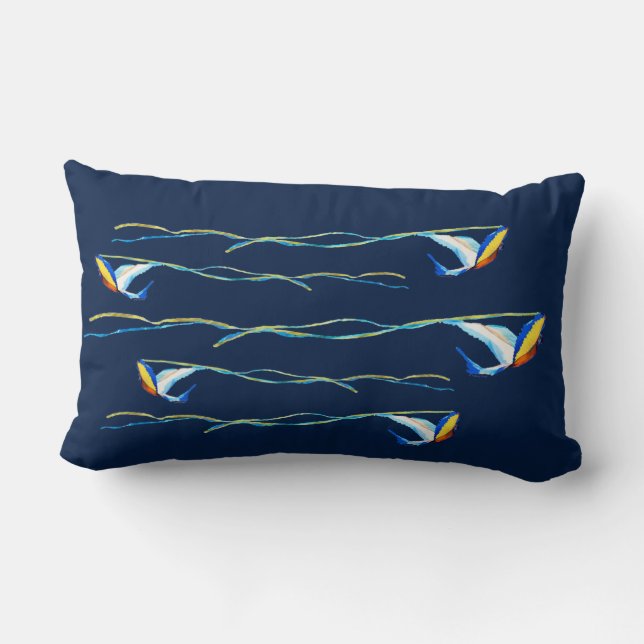 Macaw Kite Lumbar Pillow (Back)