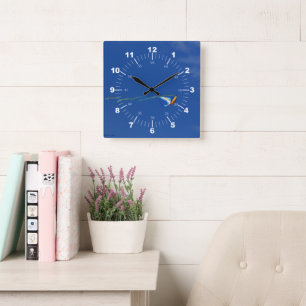 Macaw Kite Square Wall Clock