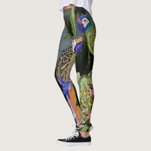 Macaw Parrot Bird Flower  All Over Print Leggings