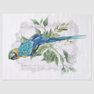 Macaw Parrot Eucalyptus Watercolor Tissue Paper