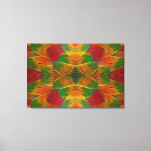 Macaw parrot feather kaleidoscope canvas print