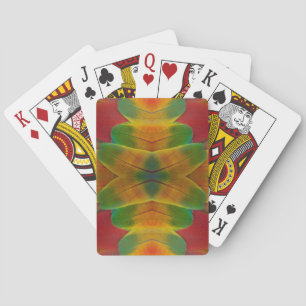 Macaw parrot feather kaleidoscope playing cards