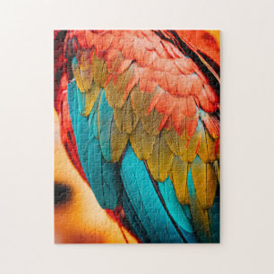 Macaw Parrot Feathers Up Close Jigsaw Puzzle