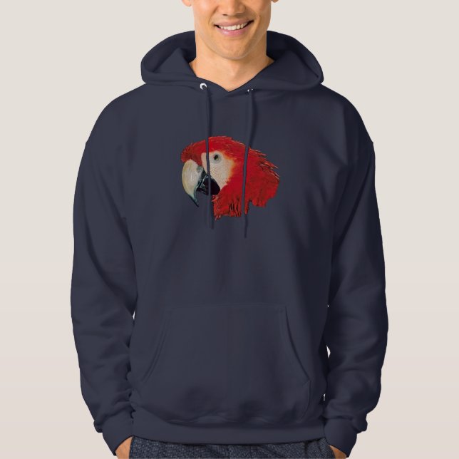 Macaw Parrot Hooded Sweatshirt (Front)