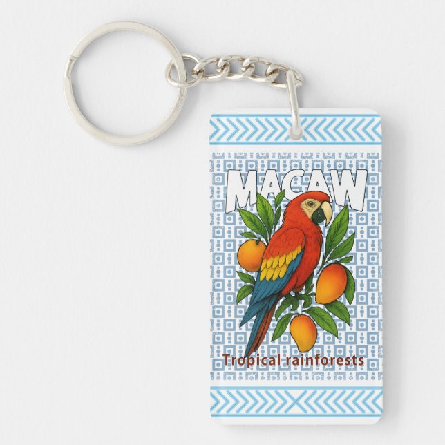 Macaw-parrot Keychain (Front)